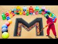 Squid Game &amp; Big Toothpaste Eruption from letter M pit, Giant Fanta, Pepsi, Coca Cola &amp; Mentos