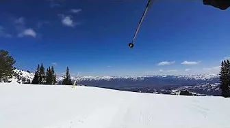 Snowbasin Ski Resort in UT- Ski Runs  FOV  Porky Face to Needles Blue day