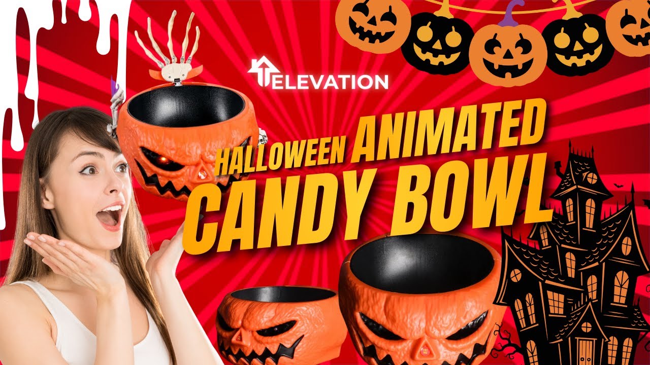 Анимированная конфетница на Хэллоуин