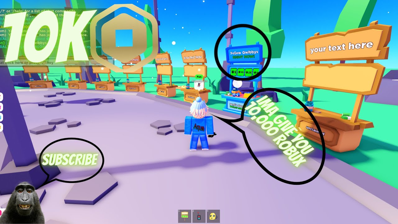 Giving my editor 10,000 Robux
