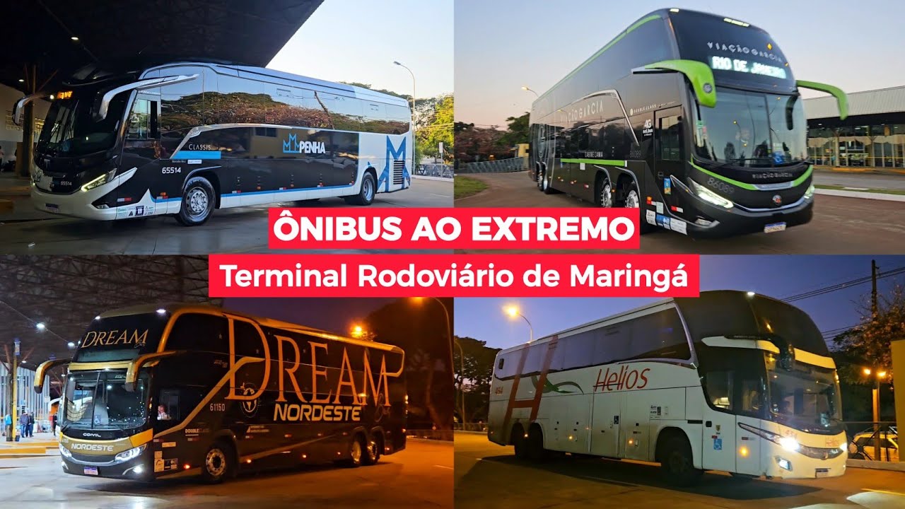 G8 1050 da PENHA e COMIL DD da NORDESTE - Movimentação de Ônibus na Rodoviária de Maringá