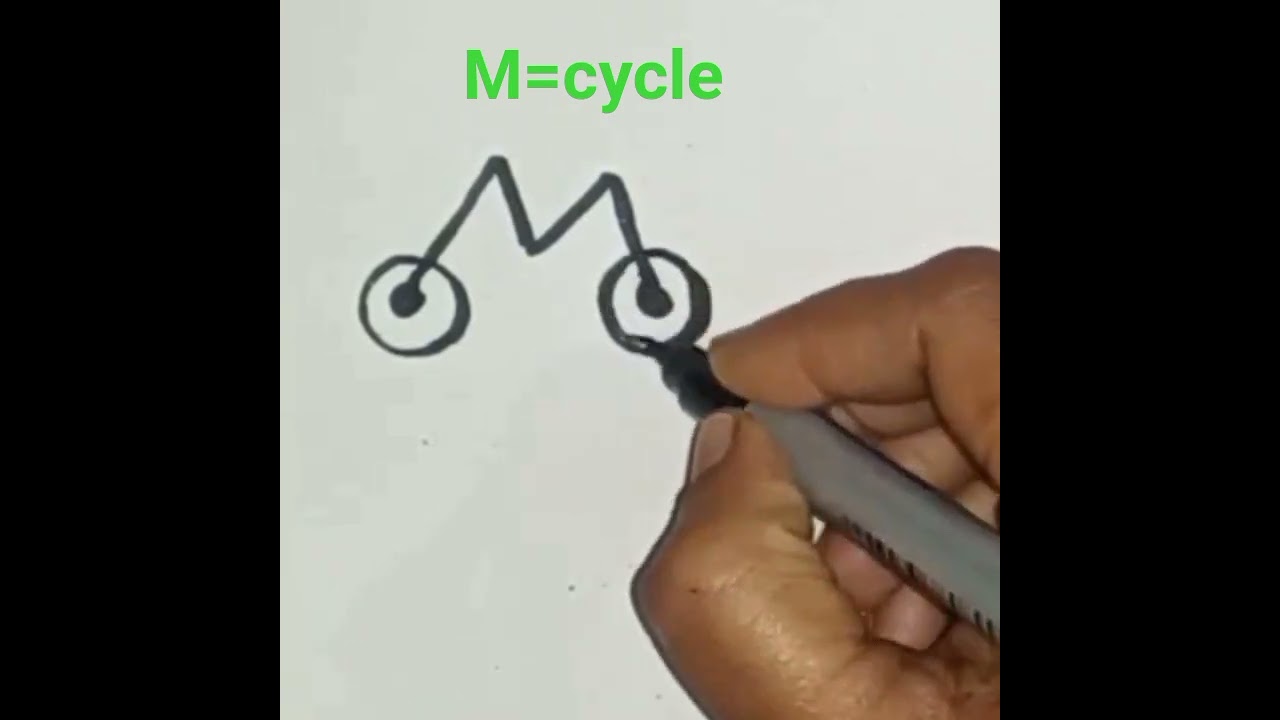 simple cycle drawing for kids