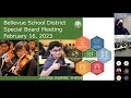 Bellevue School District 405 Special Board Meeting February 16