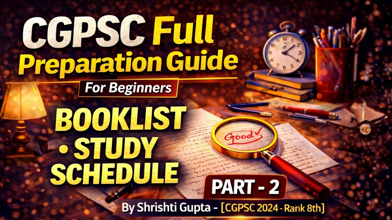 CGPSC FULL PREPARATION GUIDE | FOR CGPSC 2027| FOR BEGINNERS| PART 2 ...
