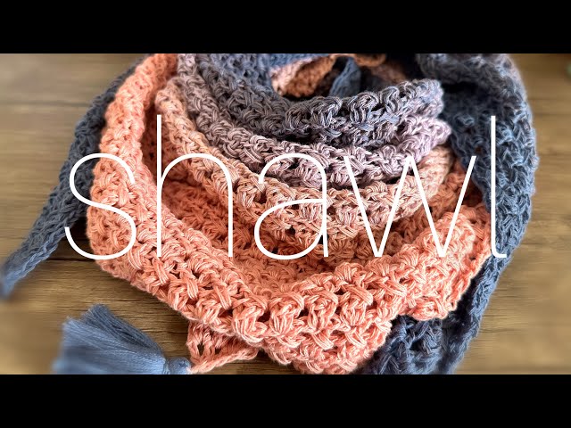 Let's crochet a triangular shawl using the triangular shawl stitch
