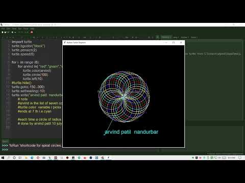 shortest code for spiral circles