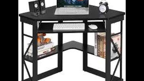 VECELO Corner Computer Desk Writing Smooth Keyboard Tray & Storage Shelve #affilagurureviews #chair