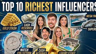 Top 10 Richest Influencers || Mr Beast x Khabby Lame
