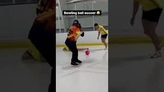 Bowling SOCCER … on ice?! 🧊 ⚽️ | #shorts