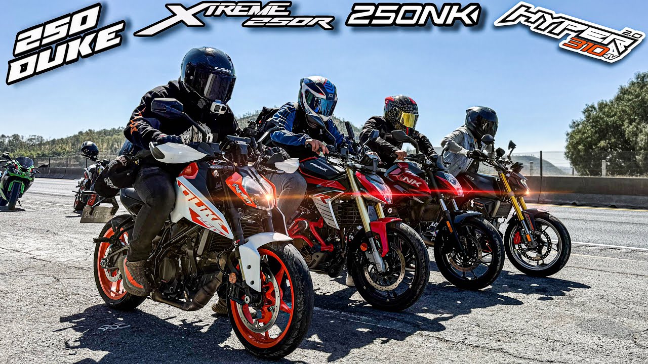 ¡Duke 250 vs Hunk 250R vs NK 250 vs Hyper 310!🔥|Carrera|¡UN MALDITO TIROTEEEE!😳🤯😱