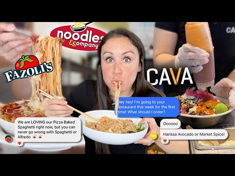 Trying Famous Chains For The First Time Ft: CAVA, Noodles & Company, and Fazoli's