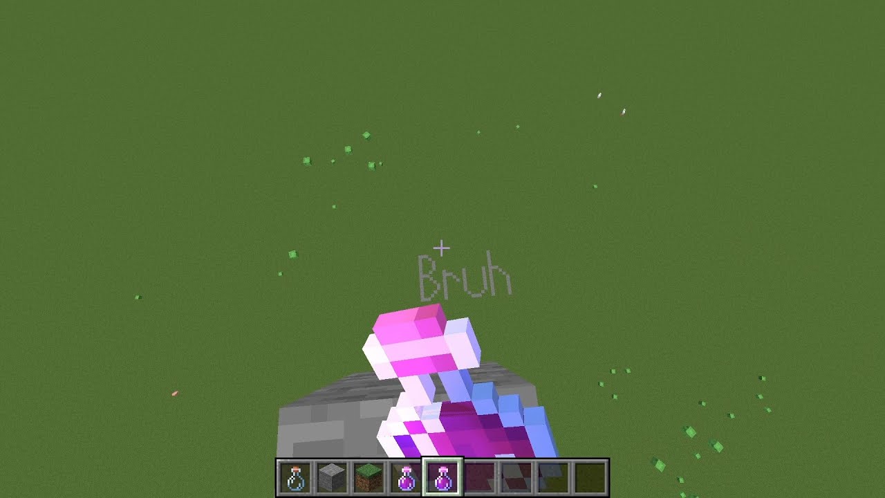 How to survive a 100+ block fall with a strength II potion in Minecraft