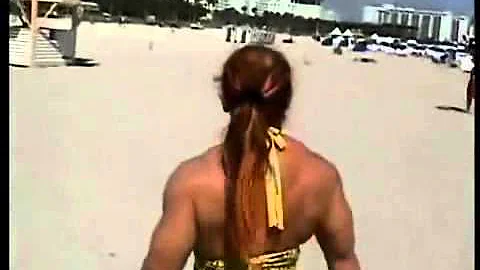 Ripped Ab Flexing Super Muscle Girl Pec Flex Flexi...