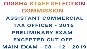 OSSC ACTO(PRELIM) EXCEPTED CUT-OFF & RESULT DATE