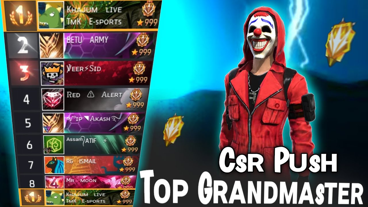New Cs Rank Push To Grandmaster Free Fire Live | Khajum Live - YouTube