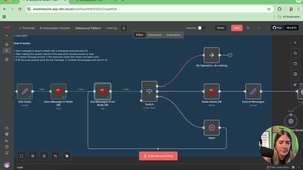 Debounce Pattern in n8n: Send multiple messages in one batch to get one single reply