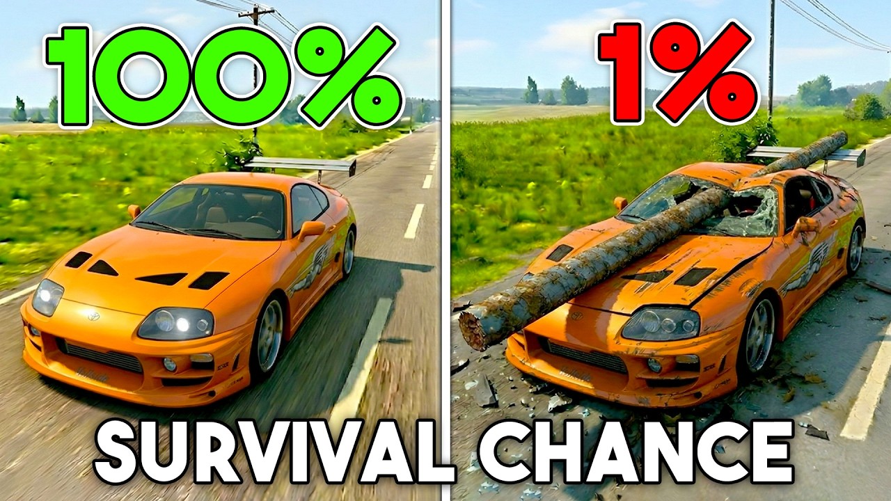 BeamNG.Drive Survival Chance Crashes #63 (With Dummies) | Realistic Crashes