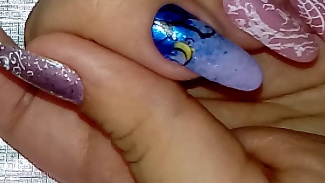 Unha carimbada - Gato da noite - Nail art - Spooky cat - YouTube