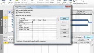 Project 2010 Tutorial Assigning Work Resources to Tasks Microsoft Training Lesson 5.1