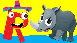 R for Rhino Alphabet Phonics Learn to Read Letter Sounds with Animals