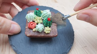Cactus cake  🌵선인장케이크🌵 미니어처요리 [minifood]