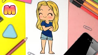 HOW TO DRAW A KAWAII GIRL 💖 Easy kawaii drawings 💖 how to draw kawaii people