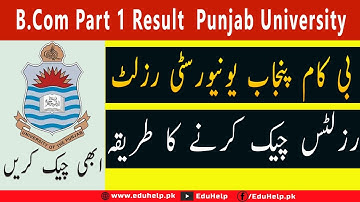 B Com Part 1 Result 2022 Punjab University