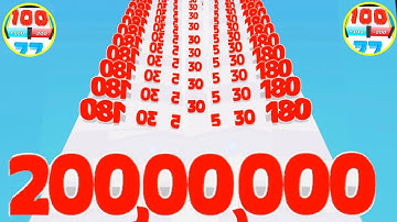 Satisfying Mobile Game 🧮Number Master run and merge vs merge guys 2048 Gameplay New update level #10