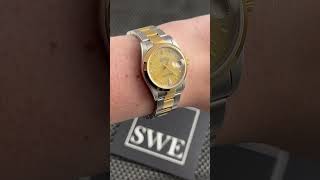 Rolex Datejust Midsize Steel Yellow Gold Mother Of Pearl Diamond 78243 Wrist Roll | SwissWatchExpo