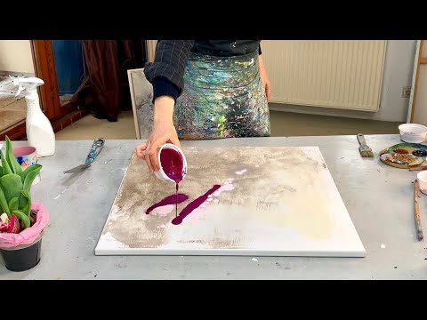 EASY DIY Texture Effective! Let it flow! Abstract painting techniques for beginners