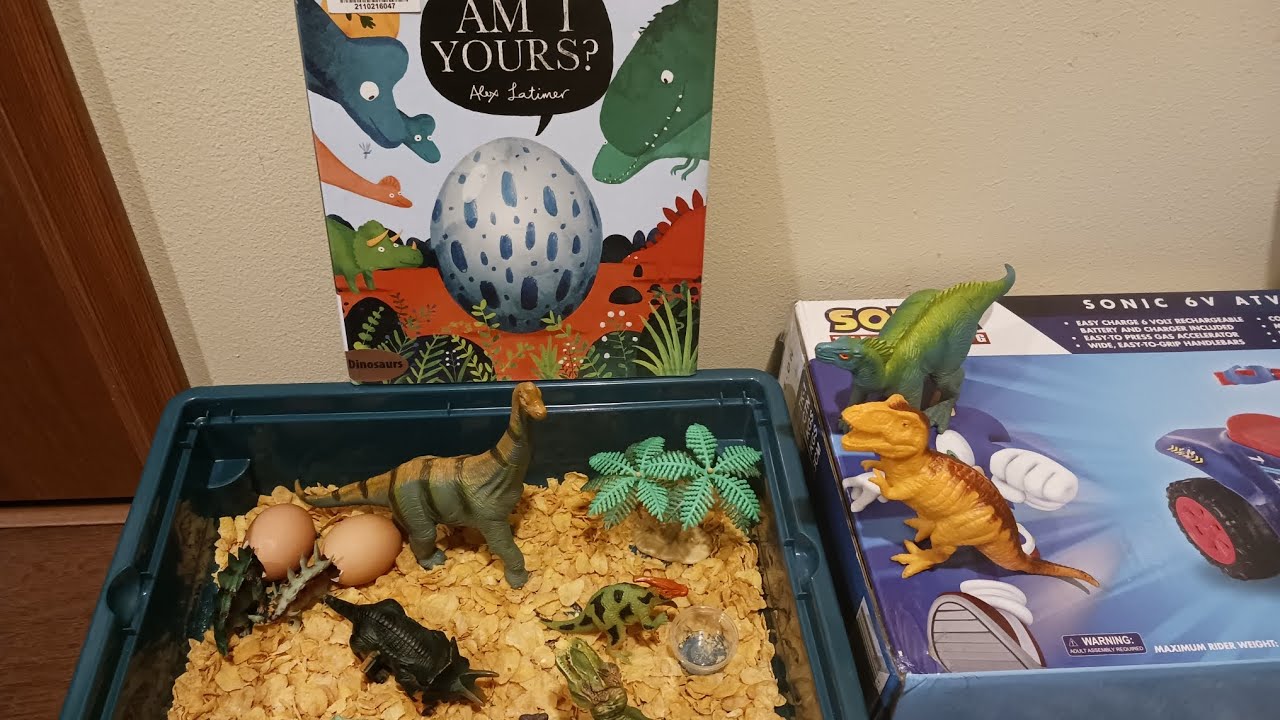 How to set up sensory play activity | Dinosaur theme sensory play for toddlers | Montessori Method