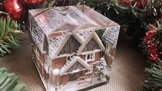 Winter house diorama filled with epoxy resin