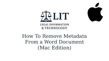 Removal of Metadata From A Word Document (Mac)