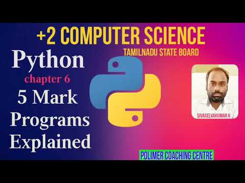+2 CS Chapter 6,  five mark program in python