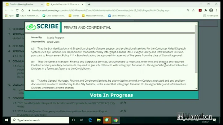 Audit Finance and Administration Committee (Part Two)  - March 25, 2021