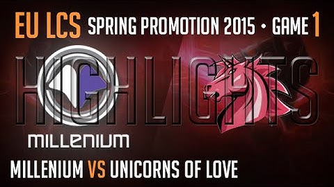 Millenium vs Unicorns of Love Game 1 Highlights S5 EU LCS Spring Promotion Bo5 MIL vs UOL G1