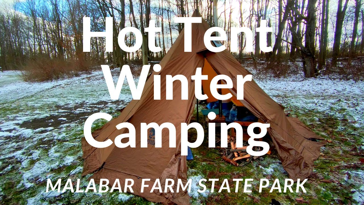 HOT TENT WINTER CAMPING YouTube