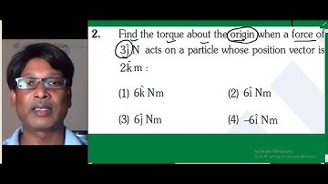 NEET 2020 Physics solutions / Q2 / Rotation / Torque / by SSI sir Ex Resonance faculty kota