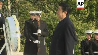 Japan's Abe Lays Wreath at Arlington