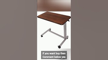 Vaunn Adjustable Overbed Bedside Table With Wheels (Hospital and Home Use), Walnut Brown