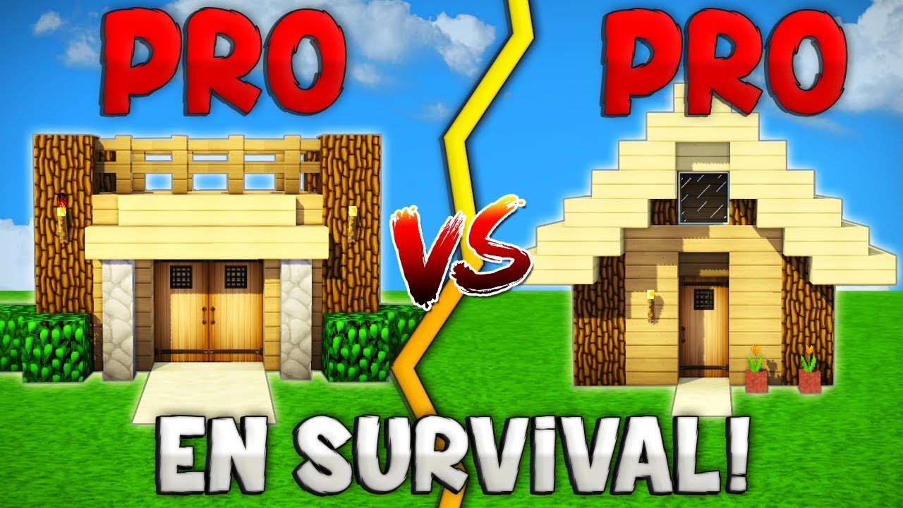 MINECRAFT: PRO VS PRO CONSTRUYENDO CASA PROVISIONAL EN SURVIVAL! | NUEVA  SERIE SURVIVAL!! - YouTube