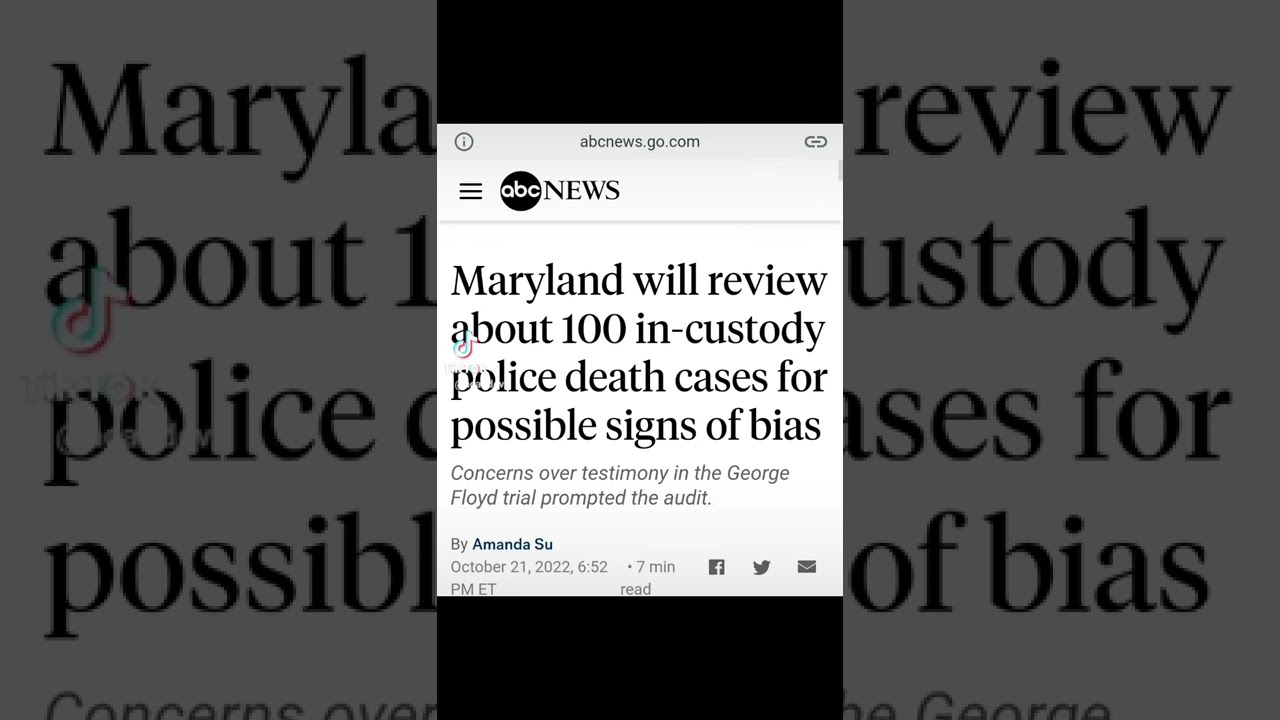 Maryland to review what happened to 100 people in police custody.