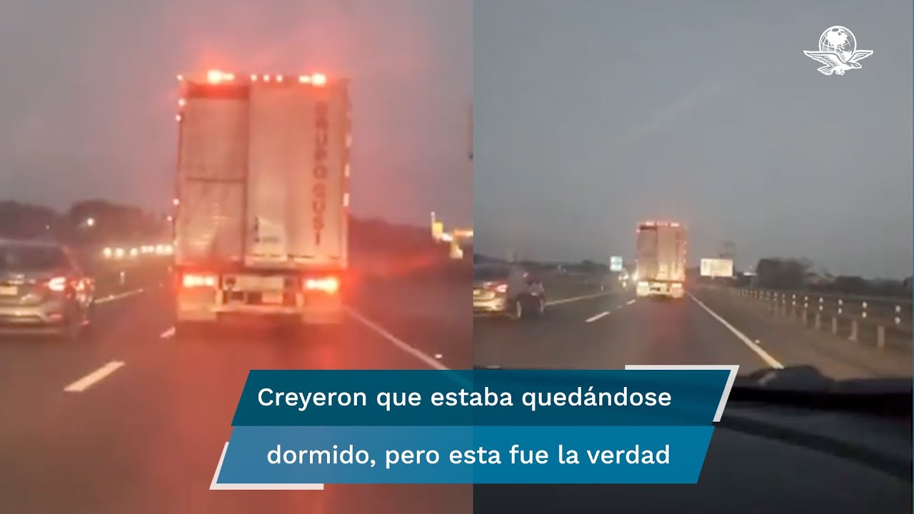 Por no ceder el paso, ‘trailero loco’ pierde el control y se vuelca