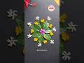Flower rangoli designs | Rangoli with flowers &amp; leaves #shorts #diy #craft #rangoli #diwali
