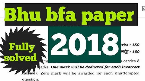 Bhu bfa paper 2018 ;bfa theory important questions