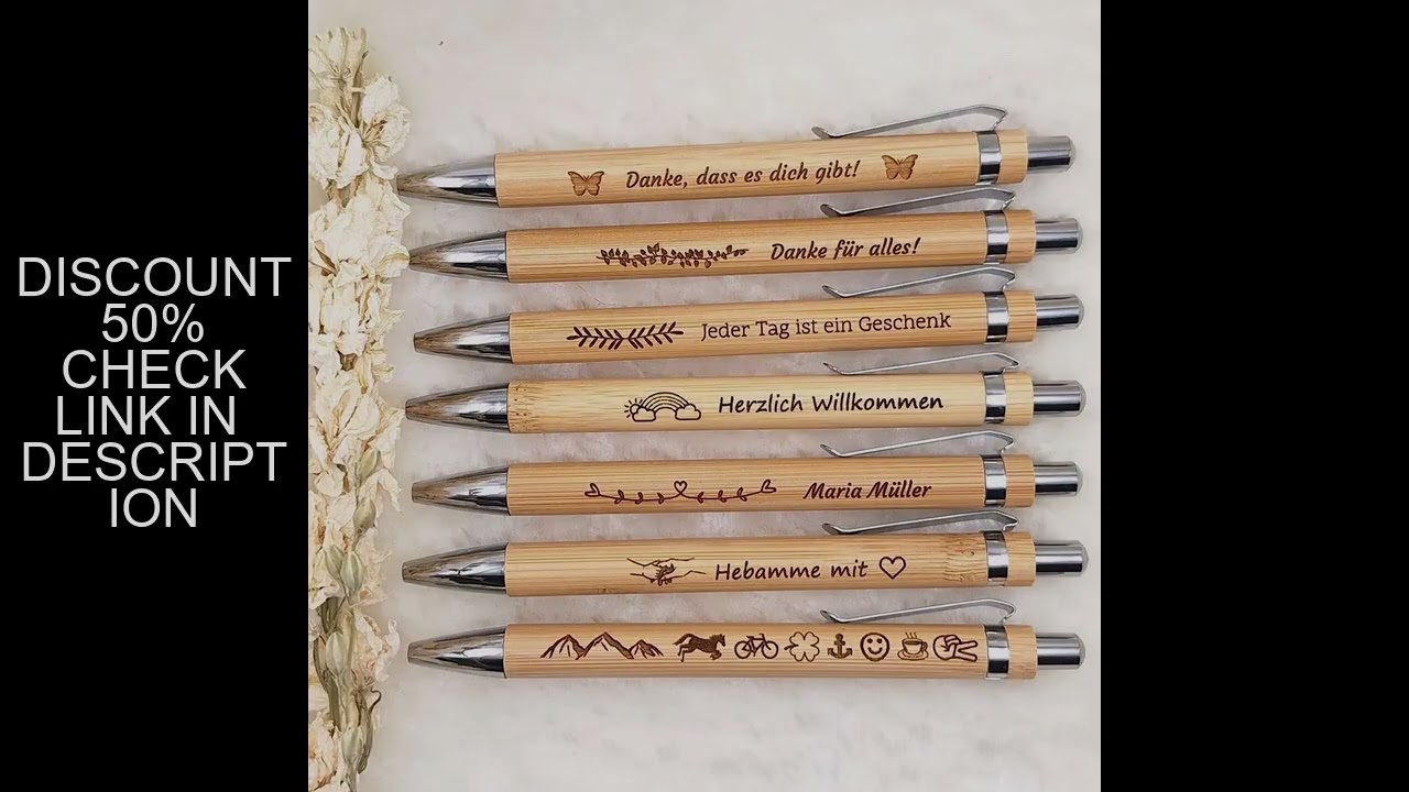 30/50/100Pcs Personalized Bamboo Pen Ballpoint Pens Wedding Favors Party Pens Office School Supplies