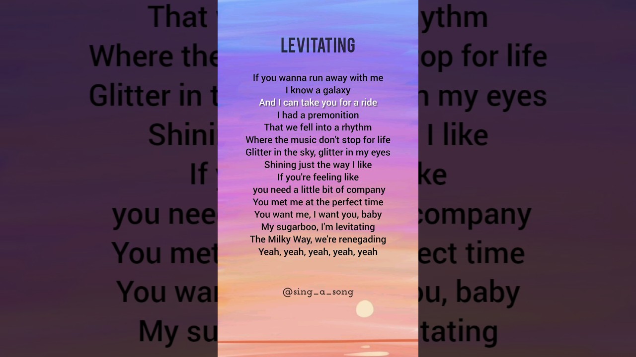 Levitating by Dua Lipa Lyrics 