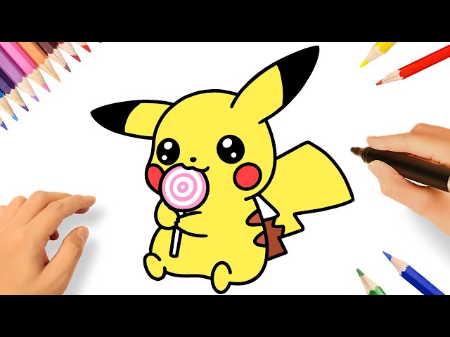 COMO DESENHAR UM PIKACHU KAWAII FÁCIL PASSO A PASSO⚡❤️ 