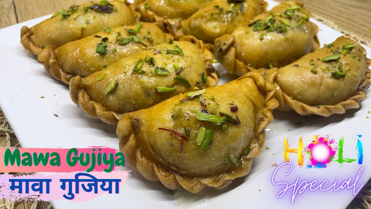 चाशनी वाली मावा गुजिया - Mawa Gujiya Recipe - Gujiya Recipe - How to make Gujiya, Easy Gujiya Recipe