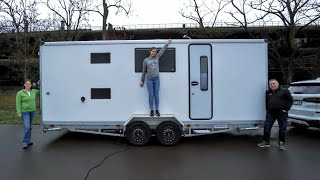 Deutscher Elektromeister (40) baut Familie einen Inkognito-Wohnwagen: 300l Wasser Lithium Cinderella
